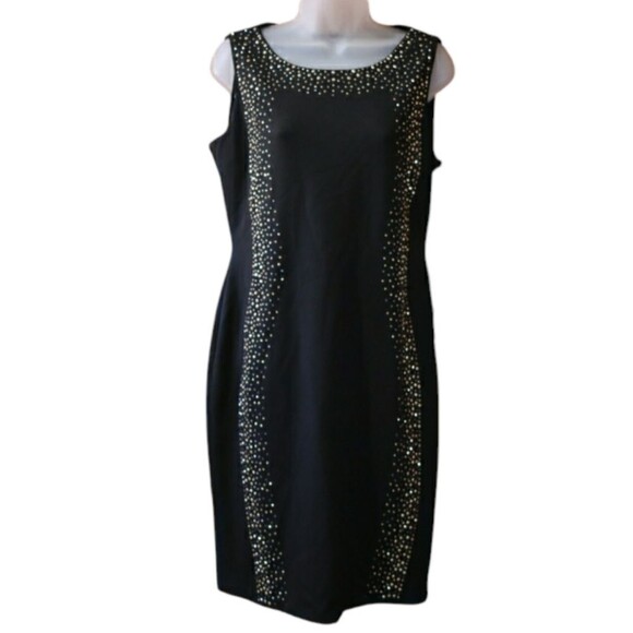 Calvin Klein Black Sparkly Silhouette Bodycon Dress NWT 10 - Picture 1 of 16